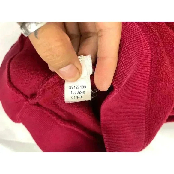 VTG GAP Pullover Hooded Fleece Sweatshirt Kids Youth LARGE (10) Red Y2K - Picture 9 of 10